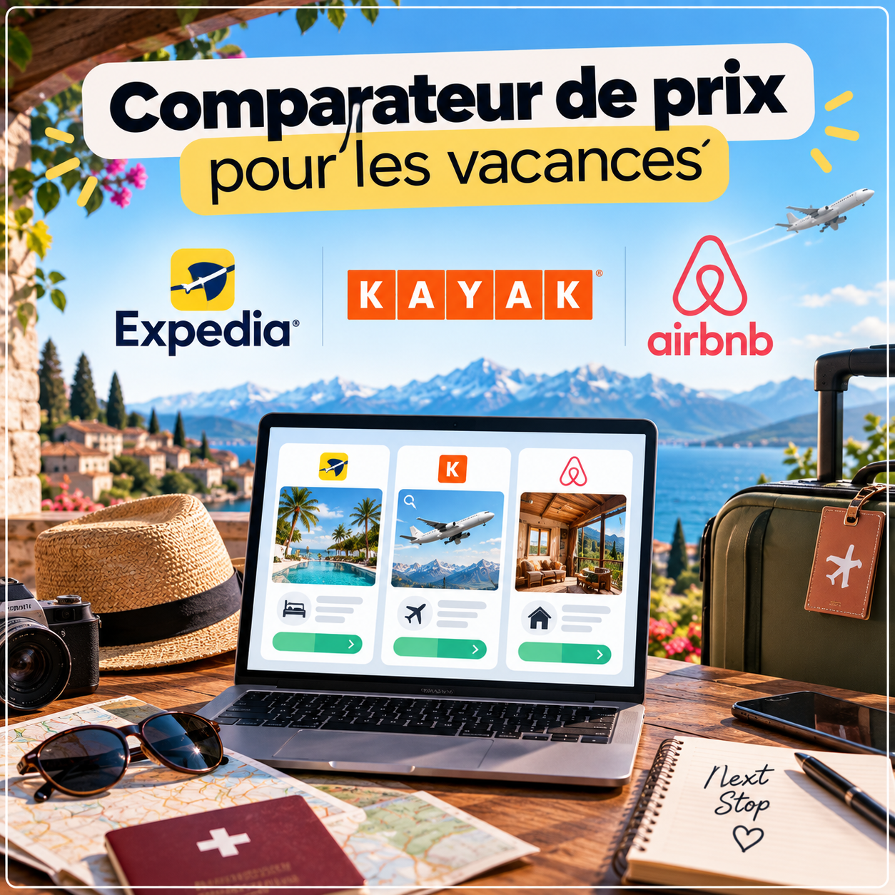 Comparateur de prix pour les vacances : Expendia Kayak et Airbnb