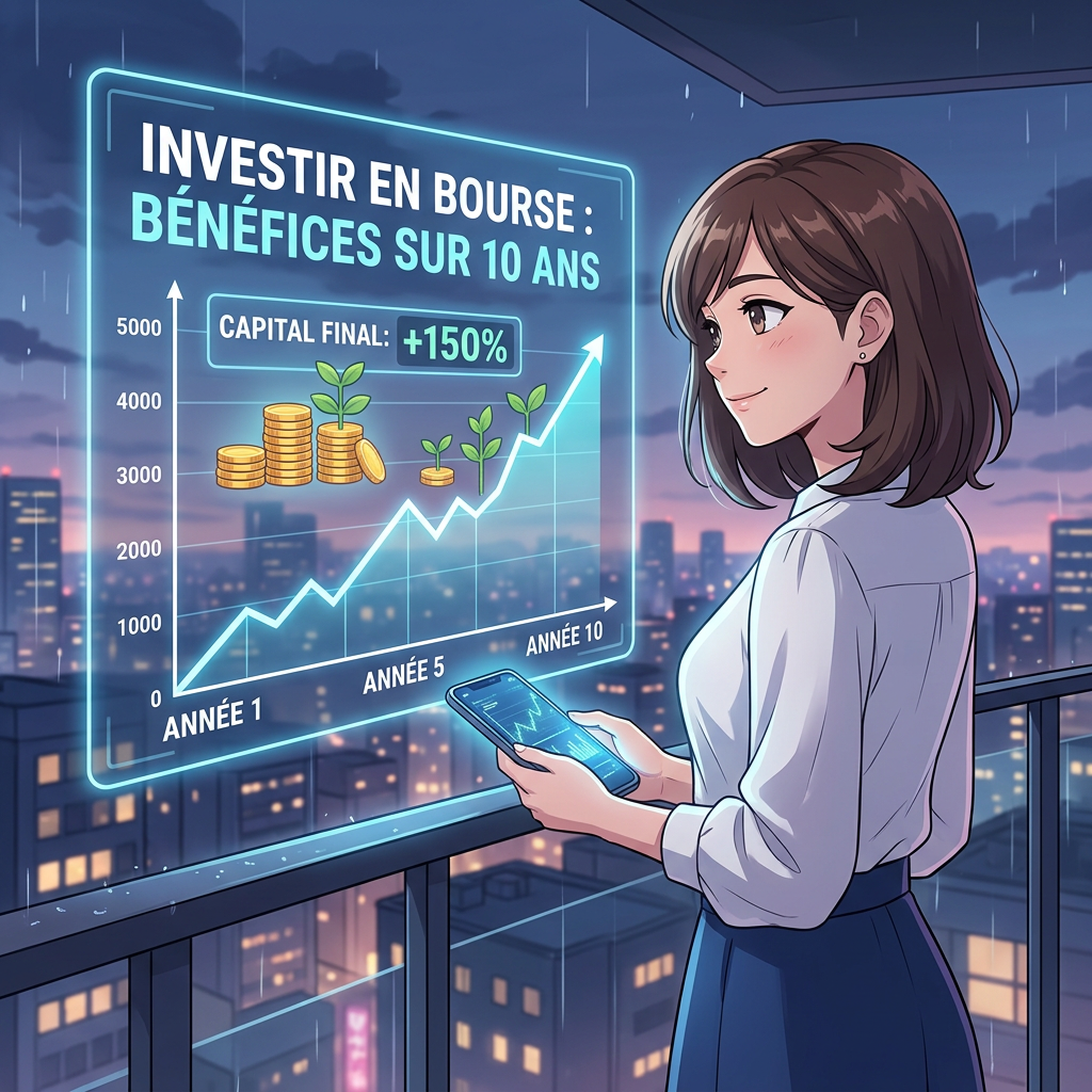 Investir en bourse: Quels bénéfices espérer sur 10 ans?