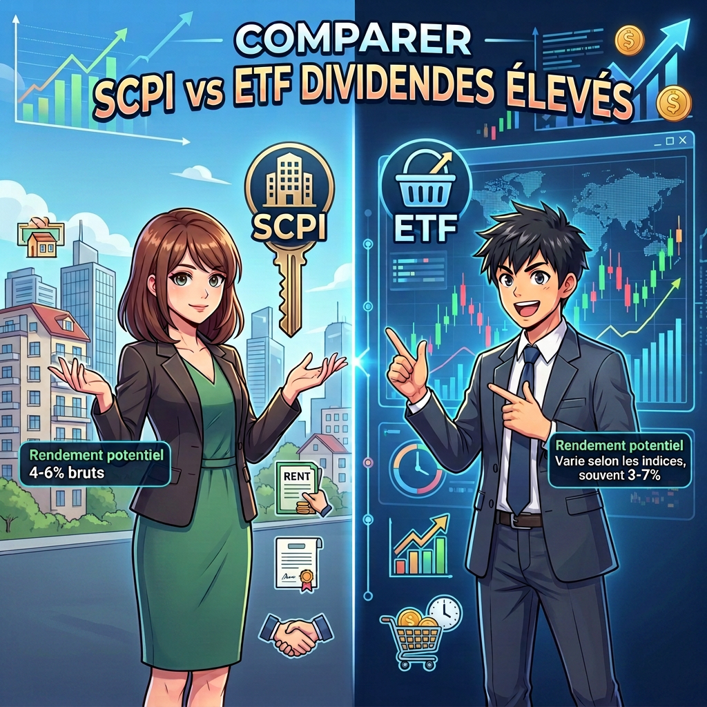 SCPI VS ETF à Dividendes Élevés : avantages et inconvénients