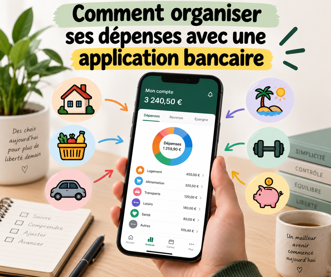 How to organize expenses with a banking app?
